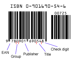 Picture of an ISBN converted into a barcode (courtesy of the International ISBN Agency)